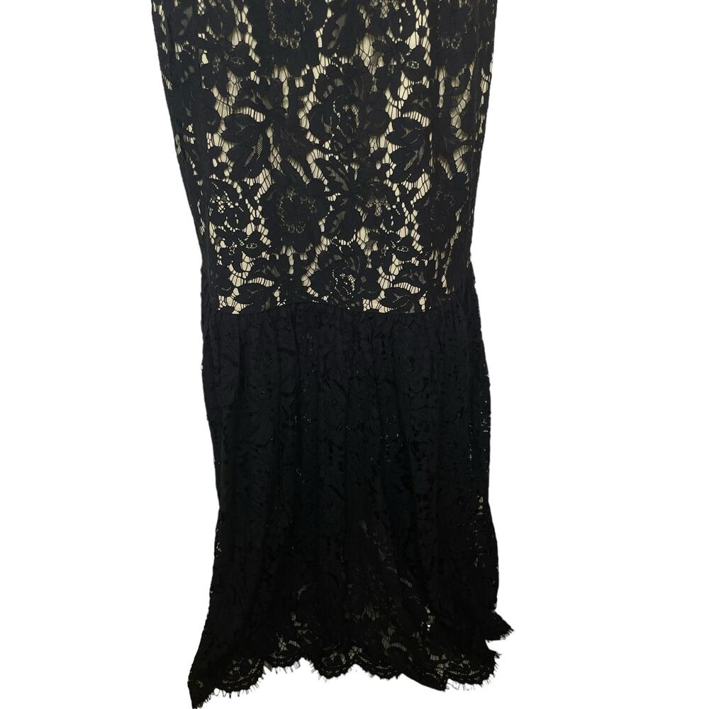 NWT Milly Black Lace Bustier Dress Maxi Floral Nude Lined Formal Cocktail USA 14 - Picture 4 of 12